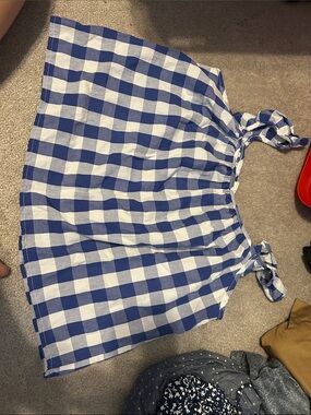 Joie Blue and White Gingham Tie-Shoulder Sundress